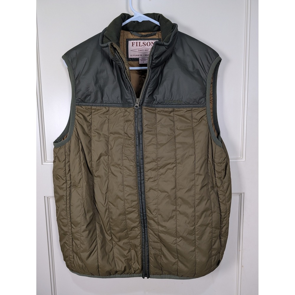 Filson Ultralight Vest Mens Medium Field Olive Quilted Puffer 20002999 USA Made